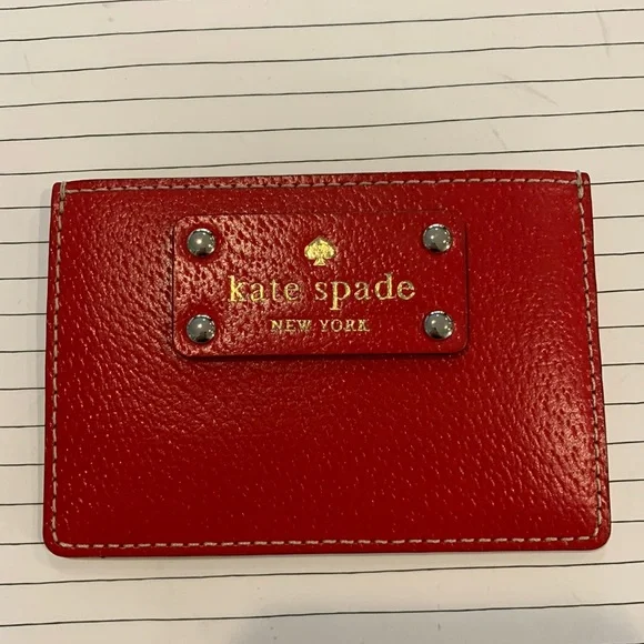 Kate Spade red credit card wallet - Picture 1 of 4